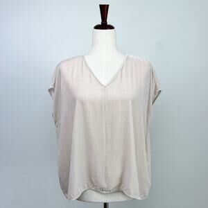 Eileen Fisher Cream Velvet Dolman Sleeve Oversized Top